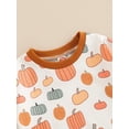 thumbnail image 5 of GXFC Infant Baby Girls Halloween Romper Newborn Girls Long Sleeve Pumpkin Print One Piece Jumpsuit Halloween Bodysuit Costume 0-24M, 5 of 7