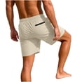 thumbnail image 4 of Yievot Athletic Shorts for Men Drawstring Elastic Waist Gym Sport Running Shorts with Zipper Pockets, 4 of 9