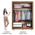 thumbnail image 4 of Ropero Closet Madesa Dallas 2 Puertas 2 Espejos y Pies MM 1, 4 of 5