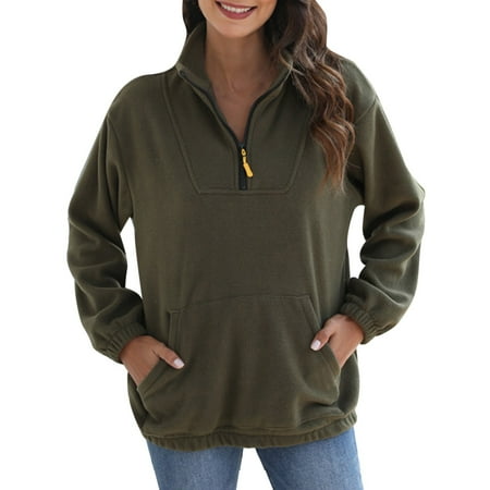 

Scrub Jacket Womens Plush Solid Jacket Long Sleeve 1/4 Zip Down Jacket Doll Sleeve Winter Stand Collar Top Jacket Anorak Jacket Women Warm Jacket Womens Tall Jacket