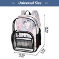 thumbnail image 4 of Large Clear PVC Backpack Heavy Duty See Through Backpack for Adults Work Travel, Sweet Pastel Kittens Printed 12L, 4 of 8
