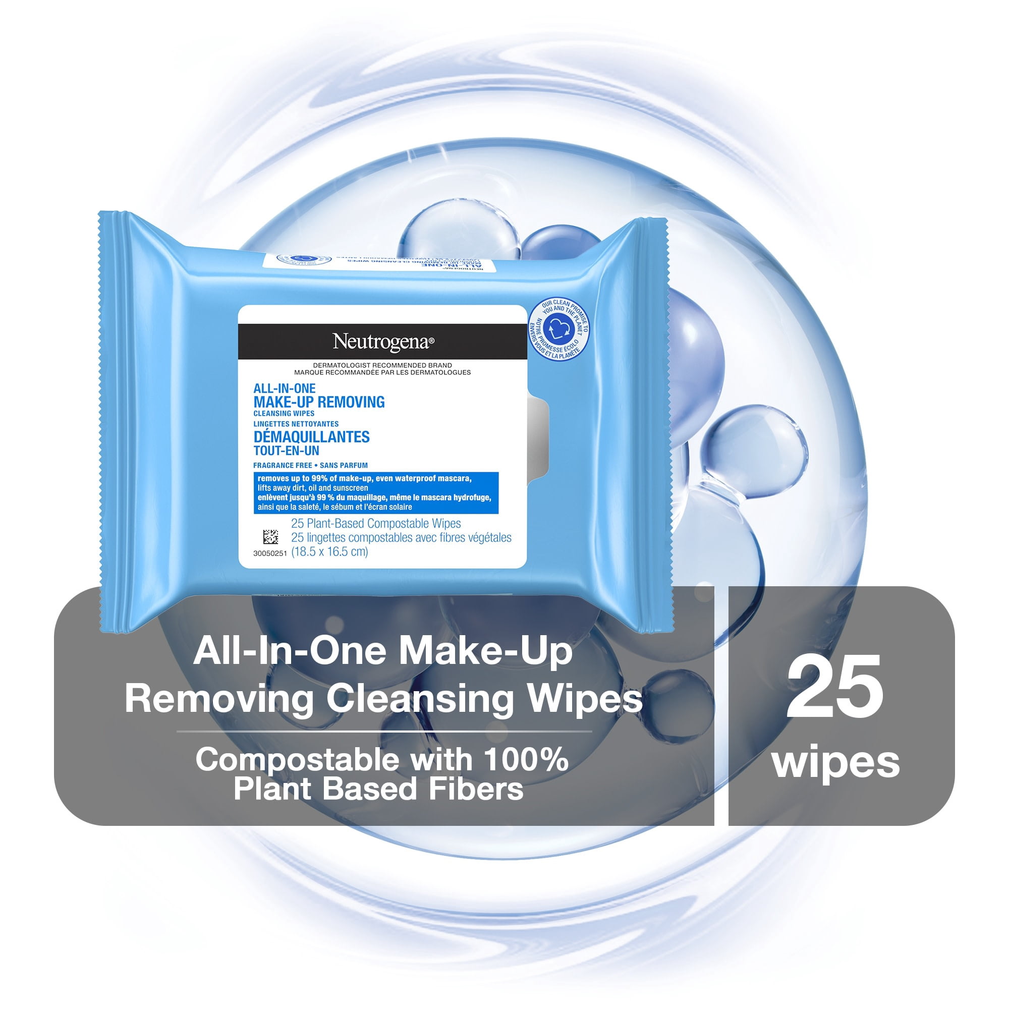 Neutrogena All in One Makeup Remover Cleansing Fragrance-Free Wipes - Alcohol-free, Sensitive Skin