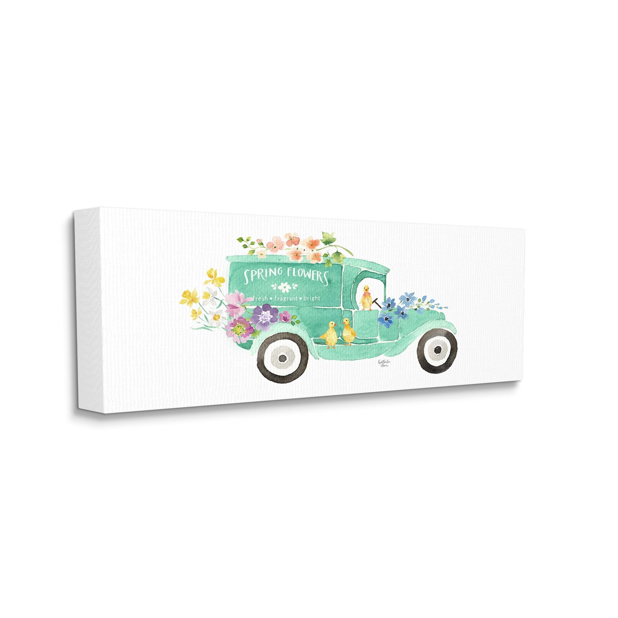 Stupell Industries Chicks Driving Spring Flowers Car Floral Blossoms Painting Gallery Wrapped Canvas Print Wall Art, Design by Heatherlee Chan