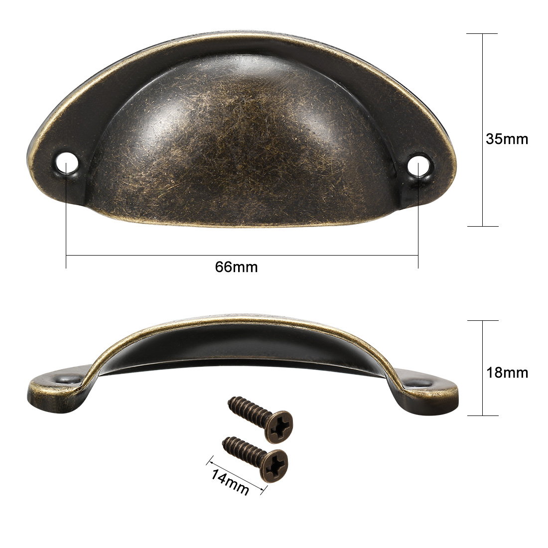 Unique Bargains Cup Pulls Carbon Steel Shell Handles Bronze Tone for Cabinet Drawer 5 Pcs