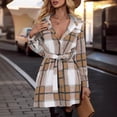 thumbnail image 3 of Women's Fall Mini Dresses Button Down Long Sleeve Plaid Belted Casual Short A Line Shirt Dress 2025, 3 of 9