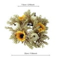 thumbnail image 3 of Pumpkin Sunflower Candle Ring 10 Inch Fall Wreath for Table Decor Thanksgiving Centerpiece Harvest Party Supplies Home Decorations Reusable, 3 of 6