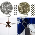 thumbnail image 2 of Spencer 2Pcs Beaded Pull Chain Extension with Connector for Ceiling Fan or Light, 10 Feet Rust Proof Beaded Roller Chain, 3mm Diameter, Bronze&Silver, 2 of 9