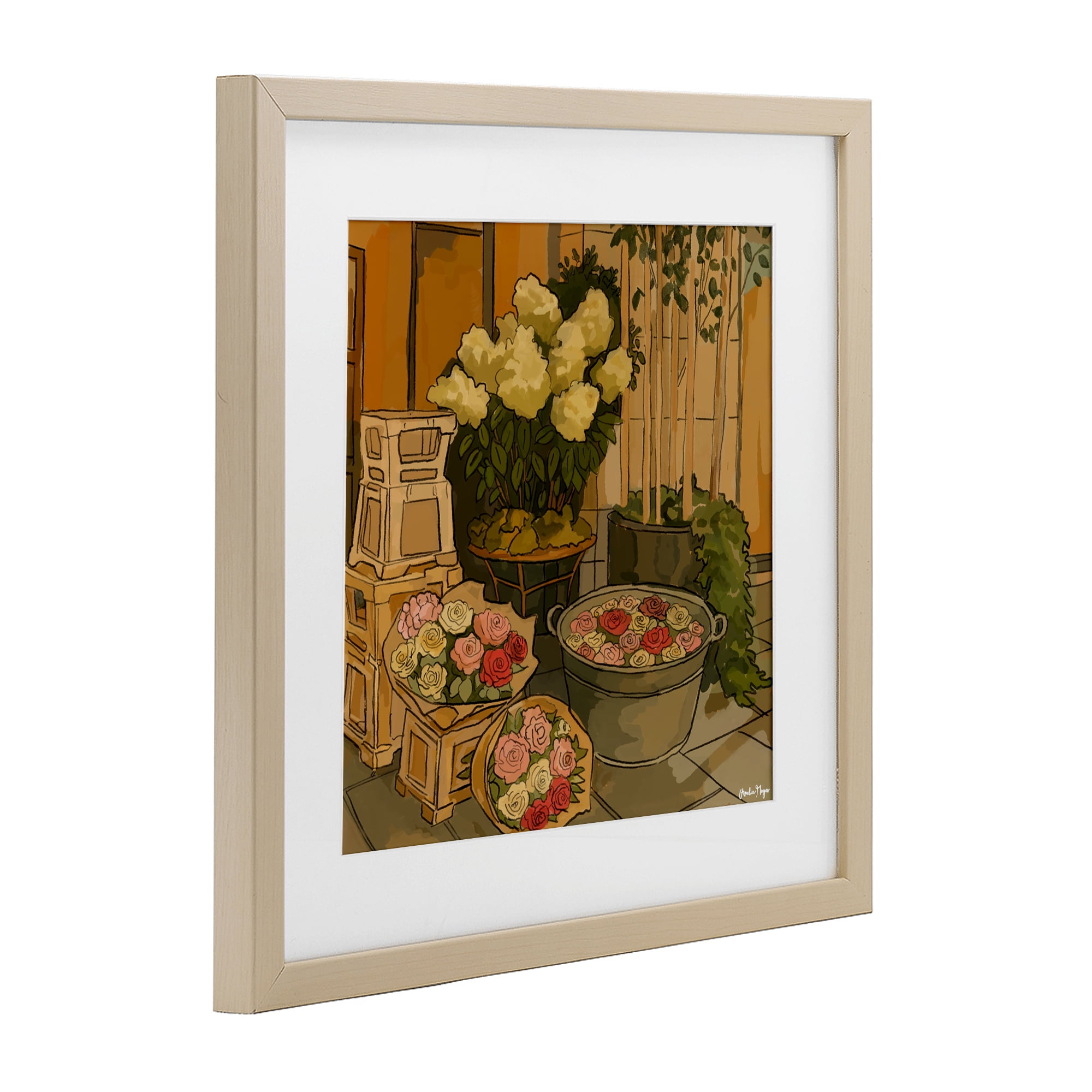 Stupell Industries London Town Flowers Birch Framed Print Under Glass, design by Amelia Noyes