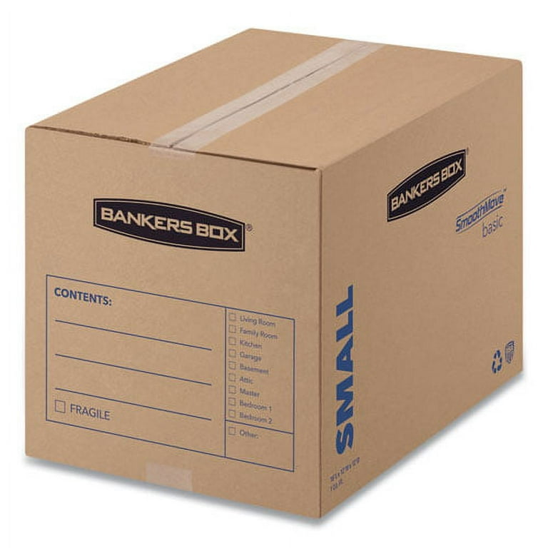 SmoothMove Basic Moving Boxes, Regular Slotted Container (RSC), Small, 12 SmoothMove Basic Moving Boxes, Regular Slotted Container (RSC), Small, 12