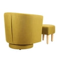 thumbnail image 2 of Dazone Modern Accent Upholstered Single Sofa Chair with Footstool, Swivel Club Tub Chair & Ottoman Set, Yellow, 2 of 6