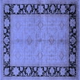 thumbnail image 1 of Ahgly Company Machine Washable Indoor Square Oriental Blue Industrial Area Rugs, 5' Square, 1 of 4