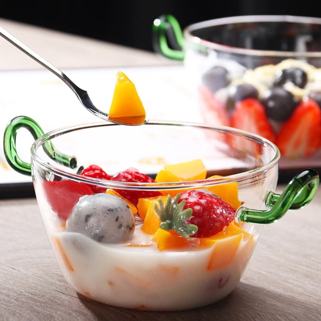 Tazón de Transparente Tazón de Postre Multifunción de Dobles Tazón de Tazón de Ensalada para El Hogar Cocina Restaurante Café con Modelo triangular Baoblaze Ensaladera