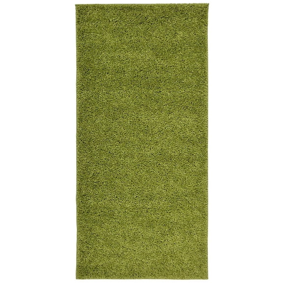 New Shaggy Collection Solid Color Shag Rug Different Color Options Available (Green, 3'3"x10' Runner)