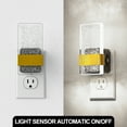 thumbnail image 3 of YANSUN 4.8 in 1-Watt Acrylic Square Column Plug-in LED Night Light with Sliding Dimmer, White Light 5000K, Black & Copper, 2-Pack, 3 of 7