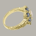 thumbnail image 4 of LBG British Made 9k Yellow Gold Natural Opal & Sapphire Womens Promise Ring - 33 size options - Size 9.5, 4 of 8