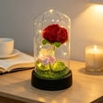 thumbnail image 4 of Handmade Crochet Flower Night Light, LED Knitted Flower Lamp Dome, Warm Glow Bedroom Desktop Decor Gift For Women Mom Girls Birthday, 5.12x2.76x2.76 Inch, 4 of 7