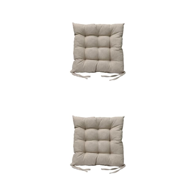 Cojín de asiento Naiovety Lino transpirable Cuadrado Antideslizante 2Conjunto Blanco Beis