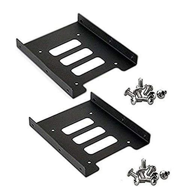 iMBAPrice (Pack of 2) 2.5" To 3.5" Bay SSD HDD Notebook Hard Disk Drive Black Mounting Bracket Adapter Tray Kit -