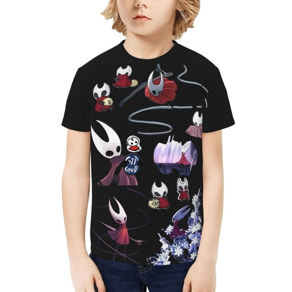 Hollow Game Kni-ght Youth T-shirt Short Sleeve Graphic Tops Breathable Shirt Tees