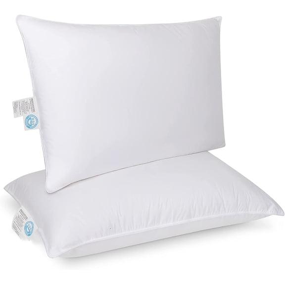 East Coast Bedding Medium Density Goose Down Pillows, King Set of 2