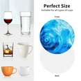 thumbnail image 6 of Honeii Blue Shell print Leather Coaster Set of 4, ideal for safeguarding your furniture from drinks spills and effortless cleanup-Round Shape, 6 of 6