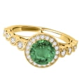 thumbnail image 2 of Mauli Jewels Rings for Women 1.20 Carat Diamond And Emerald Ring 4-prong 14k Yellow Gold, 2 of 6