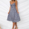 thumbnail image 4 of Womens Tie Front Button Down Spaghetti Strap Midi Dress - S, 4 of 6