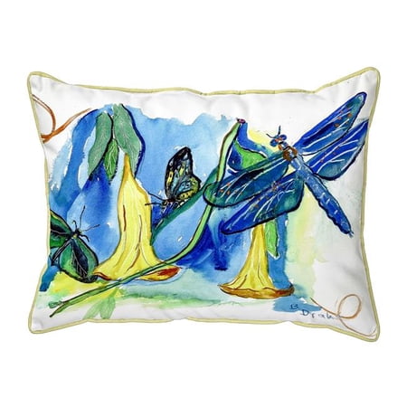 Betsy Drake 20 x 24 in. Yellow Bells & Dragonfly Indoor & Outdoor Extra Large Pillow