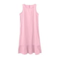 thumbnail image 3 of Robe Décontractée Sans Manches à Col Rond Unie pour Femmes, 3 of 5