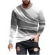 thumbnail image 1 of Blusas y camisas de manga larga con cuello redondo para hombre, blusa informal de manga larga con cuello redondo y estampado de rayas, blusa de poliéster para hombre, 1 of 4