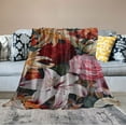 thumbnail image 2 of ONETECH  Throw Blanket Floral Pattern with Roses and Lily in Watercolor Style Decorative Soft Warm Cozy Flannel Plush Throws Blankets for Bedding Sofa Couch, 2 of 6