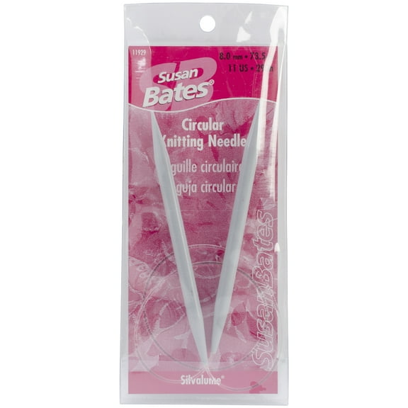 Susan Bates Silvalume Circular Knitting Needles 29"-Size 11/8mm