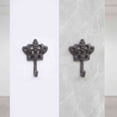 thumbnail image 6 of Vintage Cast Iron Crown Wall Hook, Rustic Ornate Metal Coat Hanging Hook, Decorative Heavy Duty Wall Mount Hanger for Entryway Bathroom Bedroom Home Decor, 6 of 7