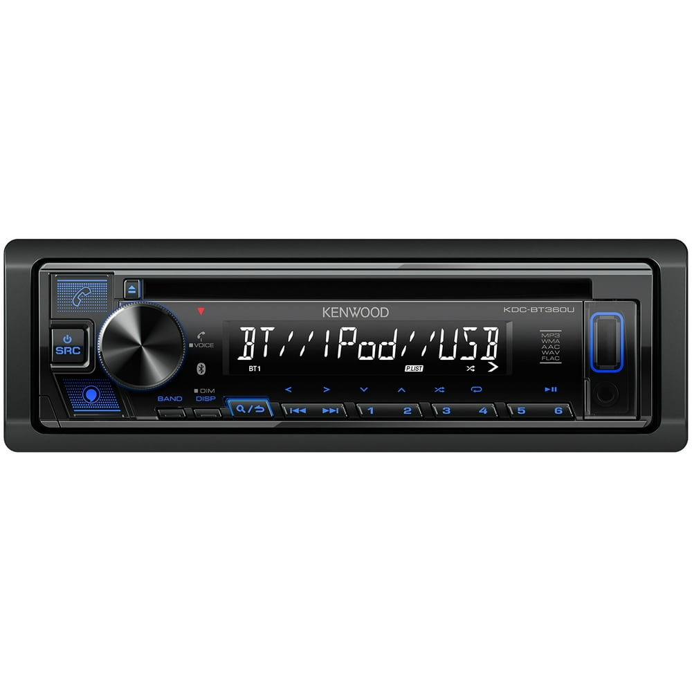 Kenwood KDCBT360U Single Din Car Stereo CD Receiver, w/Front USB, AM