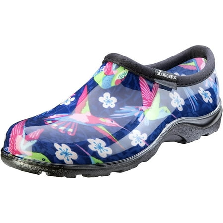 Sloggers Womens Rain and Garden Shoe, Pink Hummingbird Print, Size 6