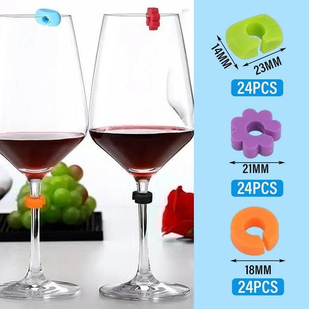 Marqueurs De Verres En Silicone - 12 Couleurs Pour Des Soirées Fun Et