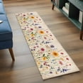 thumbnail image 3 of 2'x6' Rug Runners for Hallways Kitchen, Botanical Floral Non Slip Entryway Beside Floor Carpet Runner, Retro Purple Pink Yellow Wildflowers Washable Laundry Room Bedroom Throw Rugs Mat for Family Pet, 3 of 8