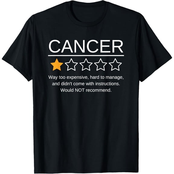 Funny Cancer Awareness One Star Rating Esophageal Ovarian T-Shirt