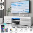 thumbnail image 5 of Hommpa Modern TV Stand for TVs up to 58" High Gloss Entertainment Center Media Console Living Room TV Cabinet with LED Lights, White Finish, 5 of 10