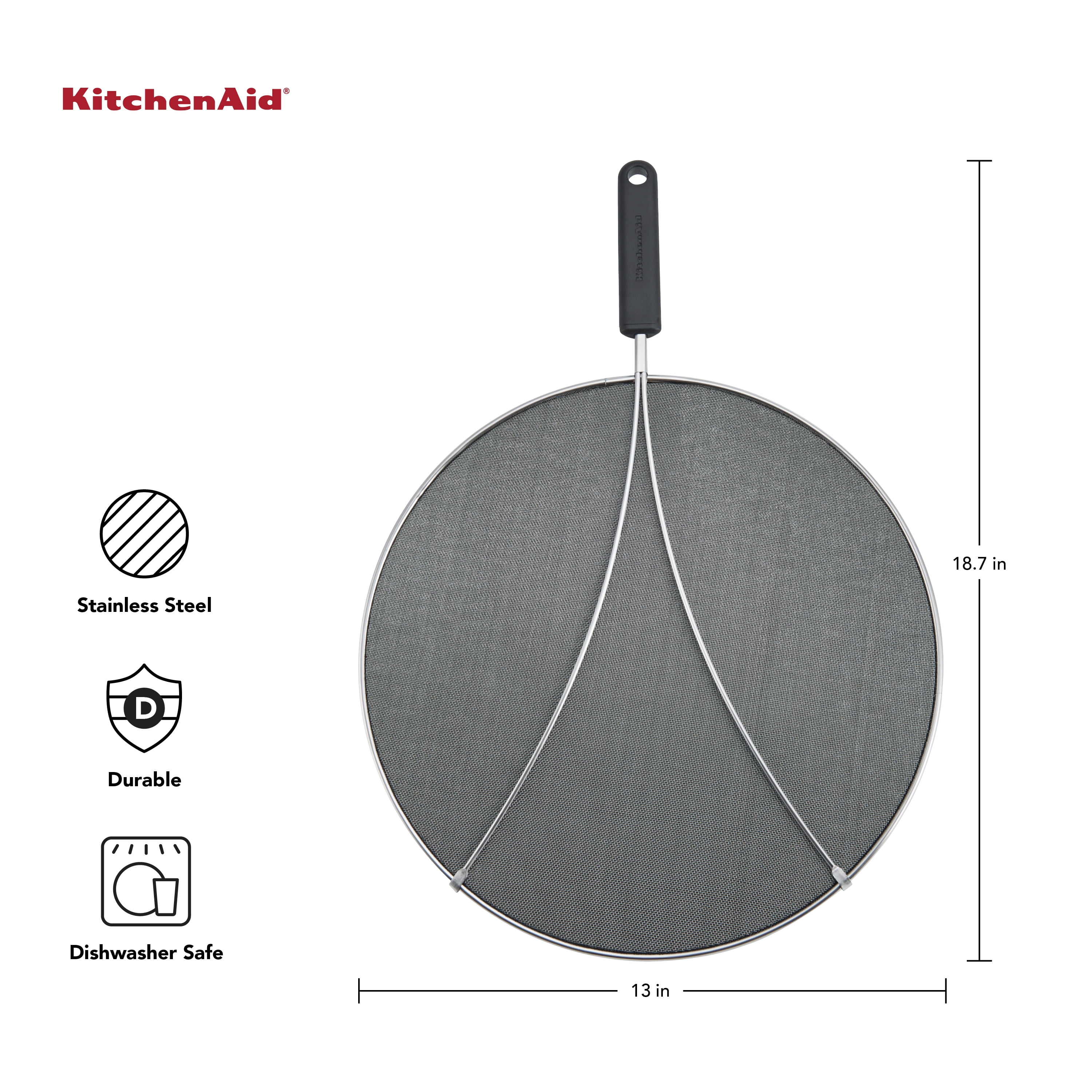 Kitchenaid Gourmet Odor Absorb Splatter Screen in Black