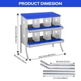 thumbnail image 2 of Galvanized Steel Chicken Nesting Box - 6 Compartments, Two-Tier Laying Box with Vented Holes, Wall Mountable, Blue, 6 Slots ZW, 2 of 7