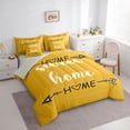 thumbnail image 2 of Feelyou Rustic Home Sweet Bedding Comforter Set for Adults Men Women, Arrow Quote Full Bedding Set, Mustard Yellow, Grey Reversible, 7 Pieces, 2 of 7