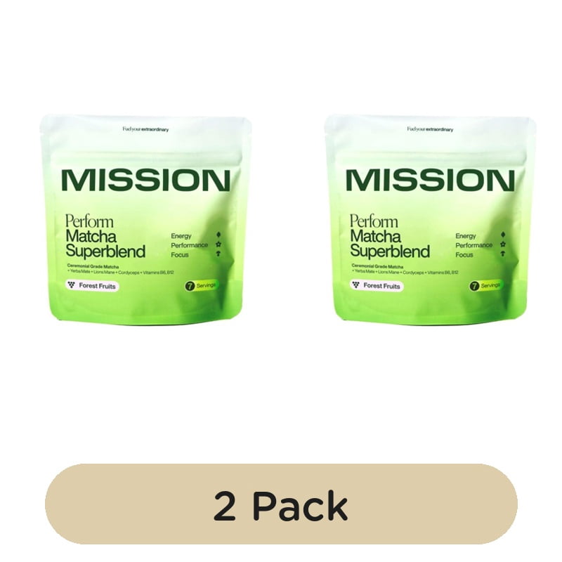 MISSION Perform Matcha Superblend Powder Tea 28g, British Import (Pack of 2)