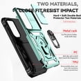 thumbnail image 5 of KOMI for Samsung Galaxy S25 Case with Slide Camera Cover HD Screen Protector [15ft Military Grade Drop Tested] Magnetic Ring Holder Kickstand Protective Phone Case for Galaxy S25 2025 (6.2 inch) Green, 5 of 5
