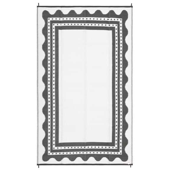 Waterproof Reversible Outdoor Rug – Durable Plastic Straw Patio Mat for Garden, RV & Deck – Easy-Clean, UV-Resistant, Portable Grayish White 8x10 ft