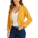 thumbnail image 4 of BLAZER CHIC para Mujeres, Abierto en Frontal, Traje Corto para el Trabajo de Verano, Color Amarillo Oscuro, Talla XL, 4 of 6