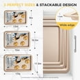 thumbnail image 6 of HONGBAKE Baking Sheet Pan, Cookie Sheet Pans for Baking, Cookie Sheets Nonstick Sets, Baking Trays for Oven, Baking Sheets for Oven with Wider Grips, Dishwasher Safe (3 Pack), Gold, 6 of 7
