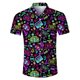 thumbnail image 3 of Camisa hawaiana con estampado de bandera estadounidense de fútbol para hombre, camisas hawaianas con estampado 3D de gato astronauta, blusas casuales con solapa, blusas de manga corta, 3 of 5