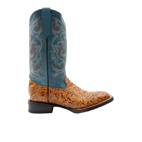 Ferrini Mens Kai Embroidered Square Toe Cowboy Mid Calf Boots