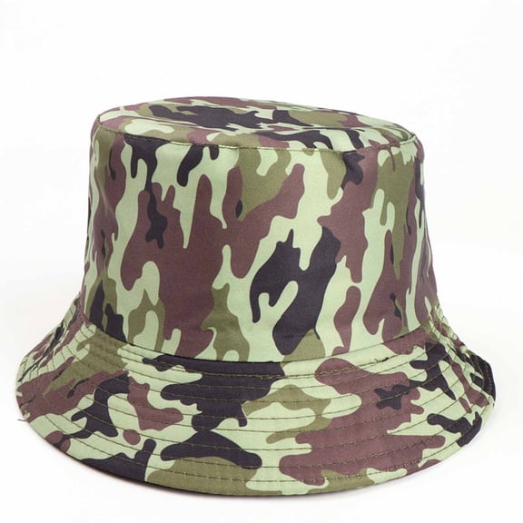 Reversible Camouflage Bucket Hat for Men and Women - Breathable Cotton Twill Sun Hat with Sweatband for Outdoor Activities